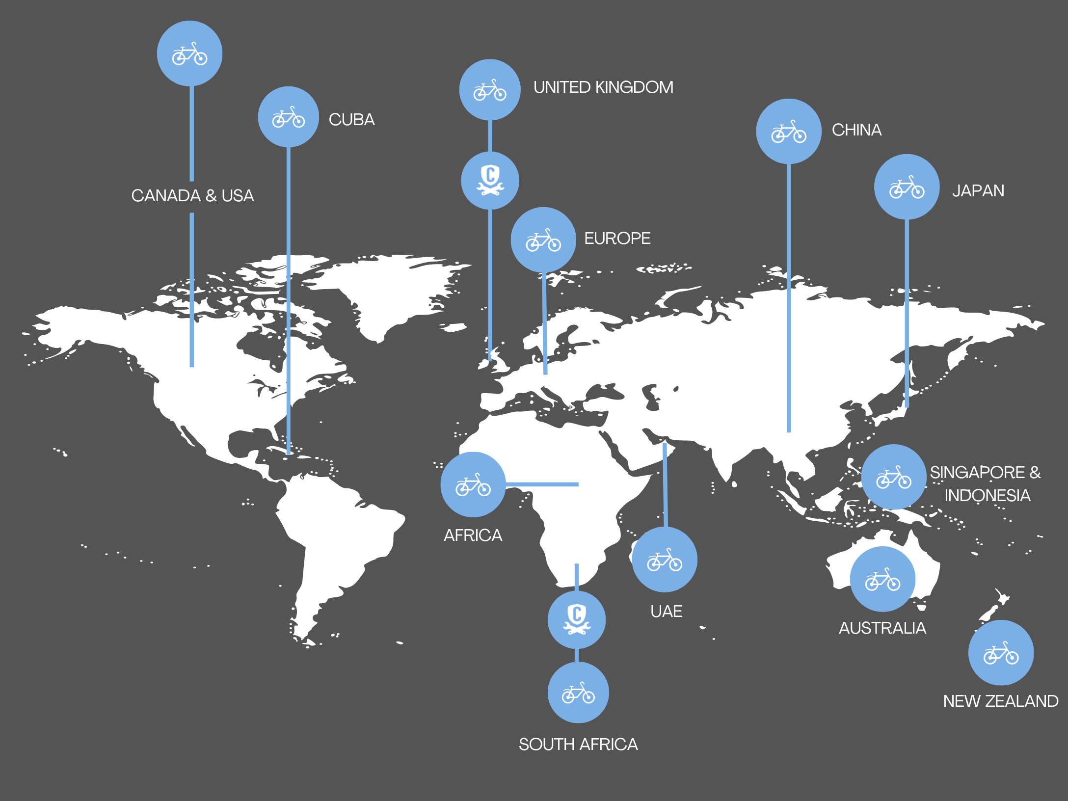 Map of Carbon Bike Repair customers